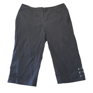 Women's Rafaella Black 16W Capris with Silver Buckles